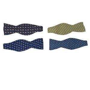 Vineyard Vines Silk Bow Tie Lot of 4 Moose Shark Turkey Snowflake Adjustable
